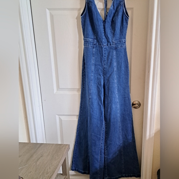 Flying Tomato Blue Denim Jumpsuit - Picture 2 of 5